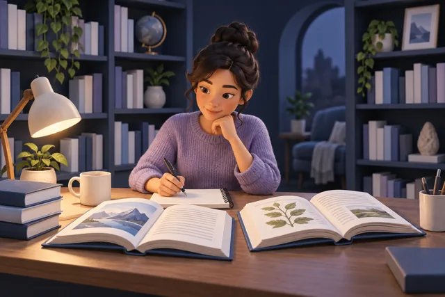 A researcher consults retrieved books before writing, illustrating retrieval before generation.